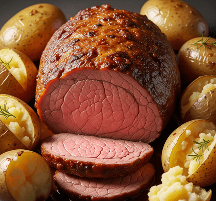 Arrosto di carne con patate al forno